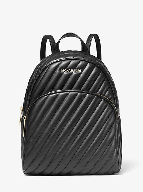 michael kors abbey medium quilted leather backpack black|Michael Kors abbey backpack.